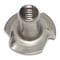 Midwest Fastener T-Nut, 3 Prongs, 1/4"-20, 18-8 Stainless Steel, 9/16 in Barrel Ht, 10 PK 68485 - alternate 1